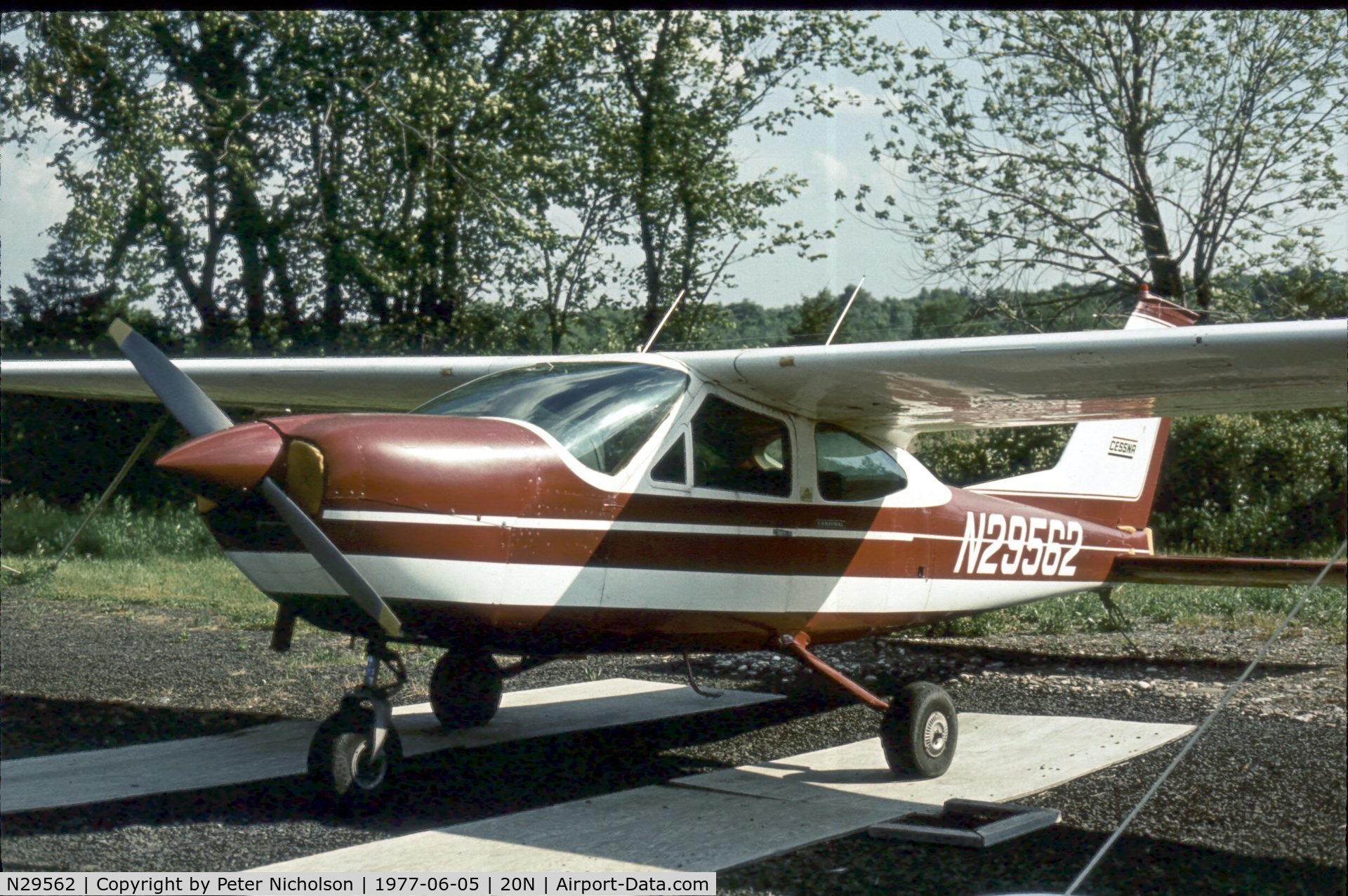 N29562, 1968 Cessna 177 Cardinal C/N 17700965, In the summer of 1977 this Cardinal was at Kingston-Ulster Airport, New York State.