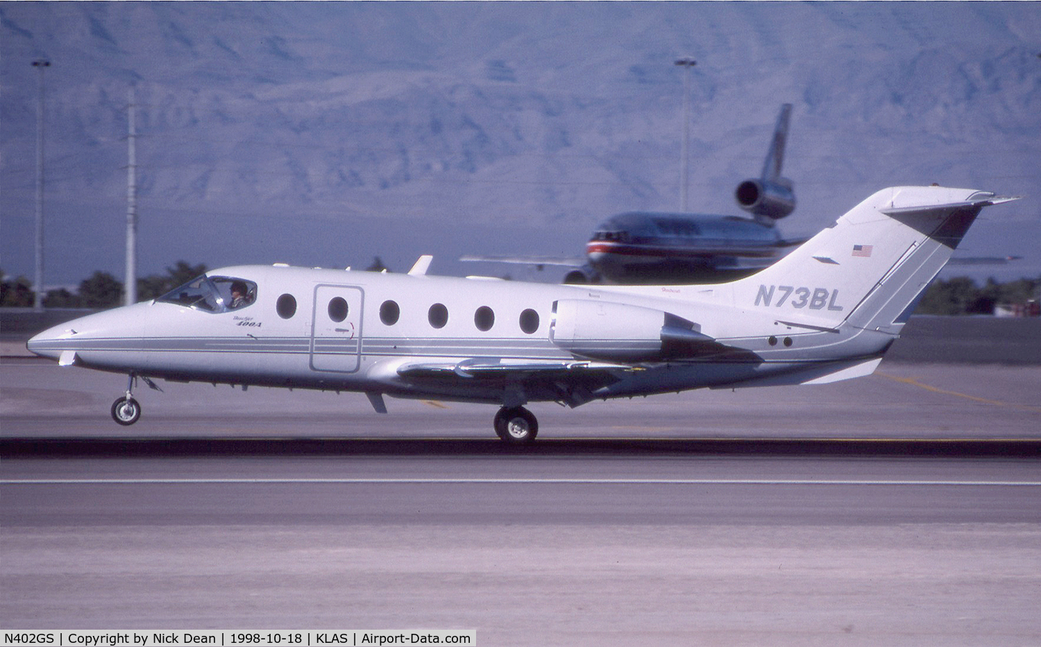 N402GS, 1993 Beech 400A Beechjet C/N RK-71, KLAS (RK-71 Seen here carrying N73BL and currently registered as posted N402GS)
