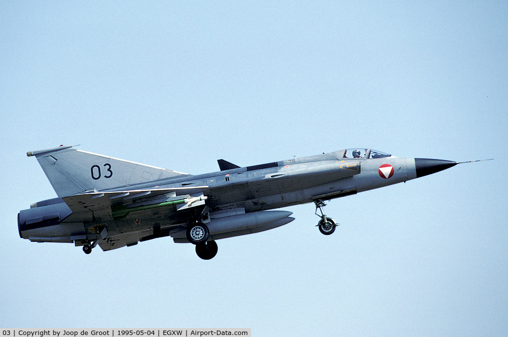 03, Saab J-35Oe MkII Draken C/N 35-1403, The Austrian AF participated in an exercise over the ACMI range at the North Sea.