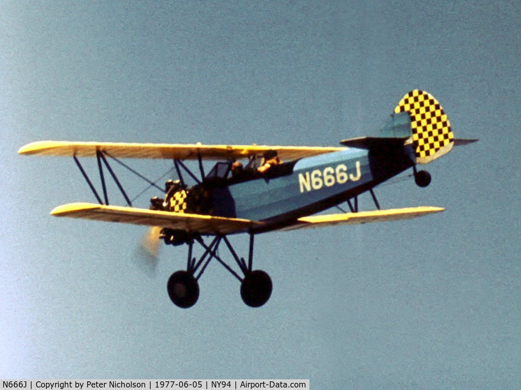 N666J, 1941 Fleet 16B Finch II C/N 350, Flying at Cole Palen's Rhinebeck airshow in the summer of 1977, it looks different from the 2007 photograph by Daniel L. Berek.