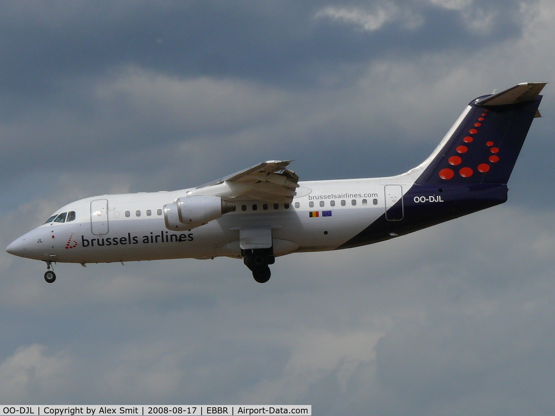 OO-DJL, 1995 British Aerospace Avro 146-RJ85 C/N E.2273, British Aerospace BAe146-200/RJ85 OO-DJL Brussels Airlines