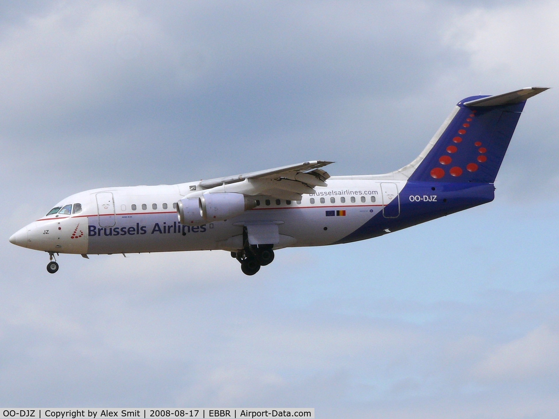 OO-DJZ, 1997 British Aerospace Avro 146-RJ85 C/N E.2305, British Aerospace BAe146-200/RJ85 OO-DJZ Brussels Airlines