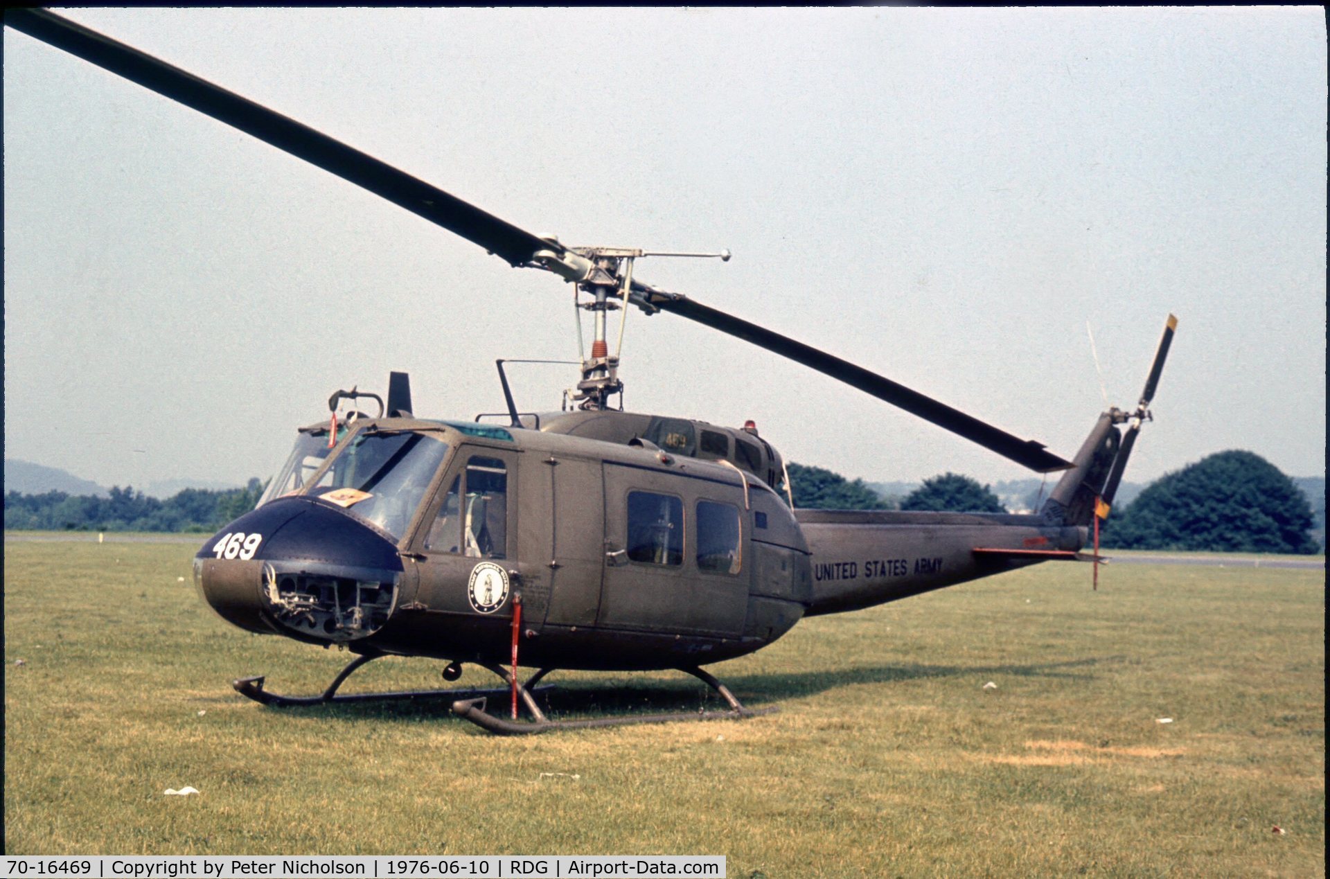70-16469, 1970 Bell UH-1H Iroquois C/N 12774, UH-1H Iroquois of 28 Aviation Battalion Pennsylvania Army National Guard was a visitor at the 1976 Reading Air Show