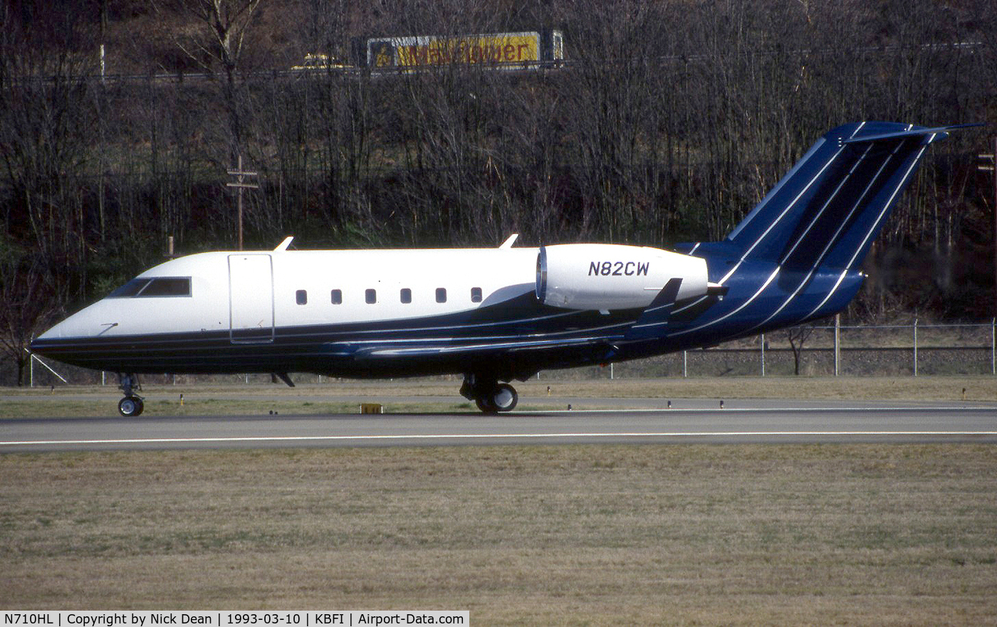 N710HL, 1982 Canadair Challenger 600 (CL-600-1A11) C/N 1050, KBFI (The original N82CW seen here was replaced by a CL604 the aircraft shown is now registered as posted N710HL)