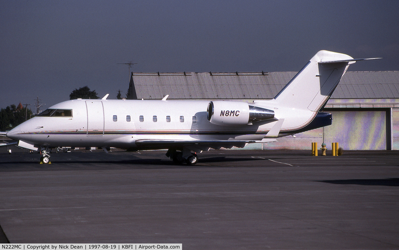 N222MC, 1996 Canadair Challenger 604 (CL-600-2B16) C/N 5329, KBFI (Currently registered N222MC as posted)