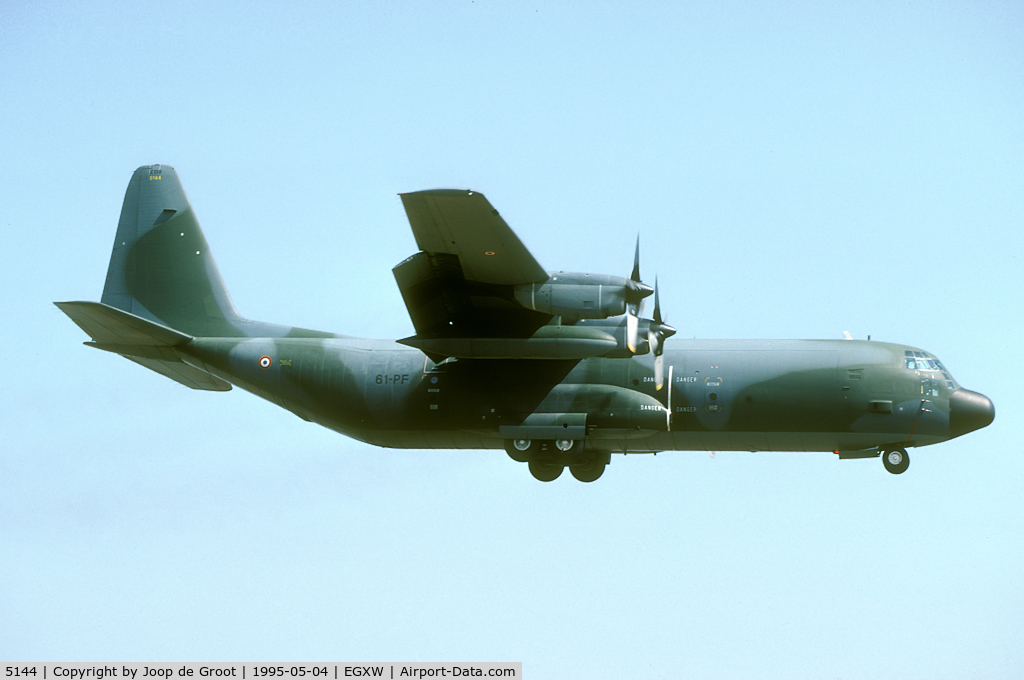 5144, Lockheed C-130H-30 Hercules C/N 382-5144, In May 1995 a deployment of Mirage 2000 was at Waddington for exercises over the ACMI range. ET 2/61 maintained the life line to France.