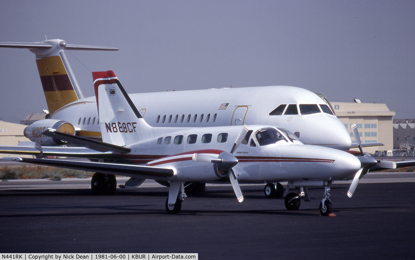 N441RK, 1978 Cessna 441 Conquest II C/N 441-0074, KBUR (Seen here in 1981 as N888CF this airframe is now registered N441RK as posted)