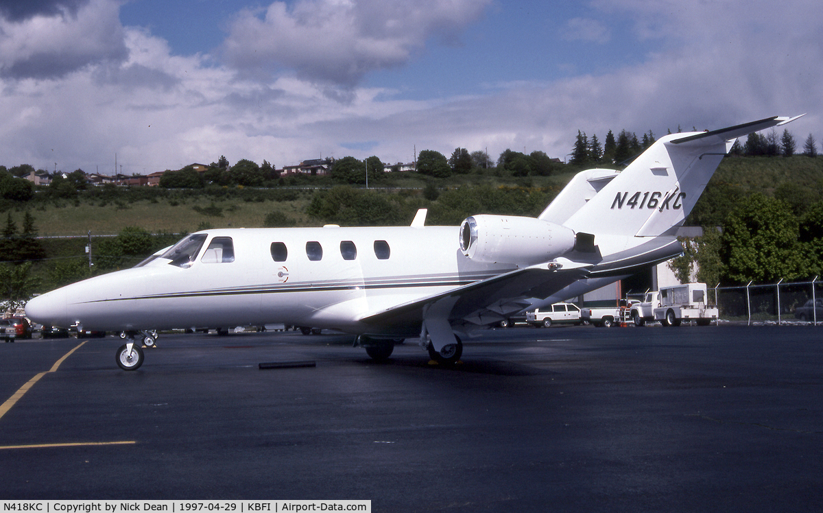 N418KC, 1996 Cessna 525 CitationJet CJ1 C/N 525-0130, KBFI (Seen here as N416KC this aircraft was re registered N418KC as posted and shown as such in the previous upload)