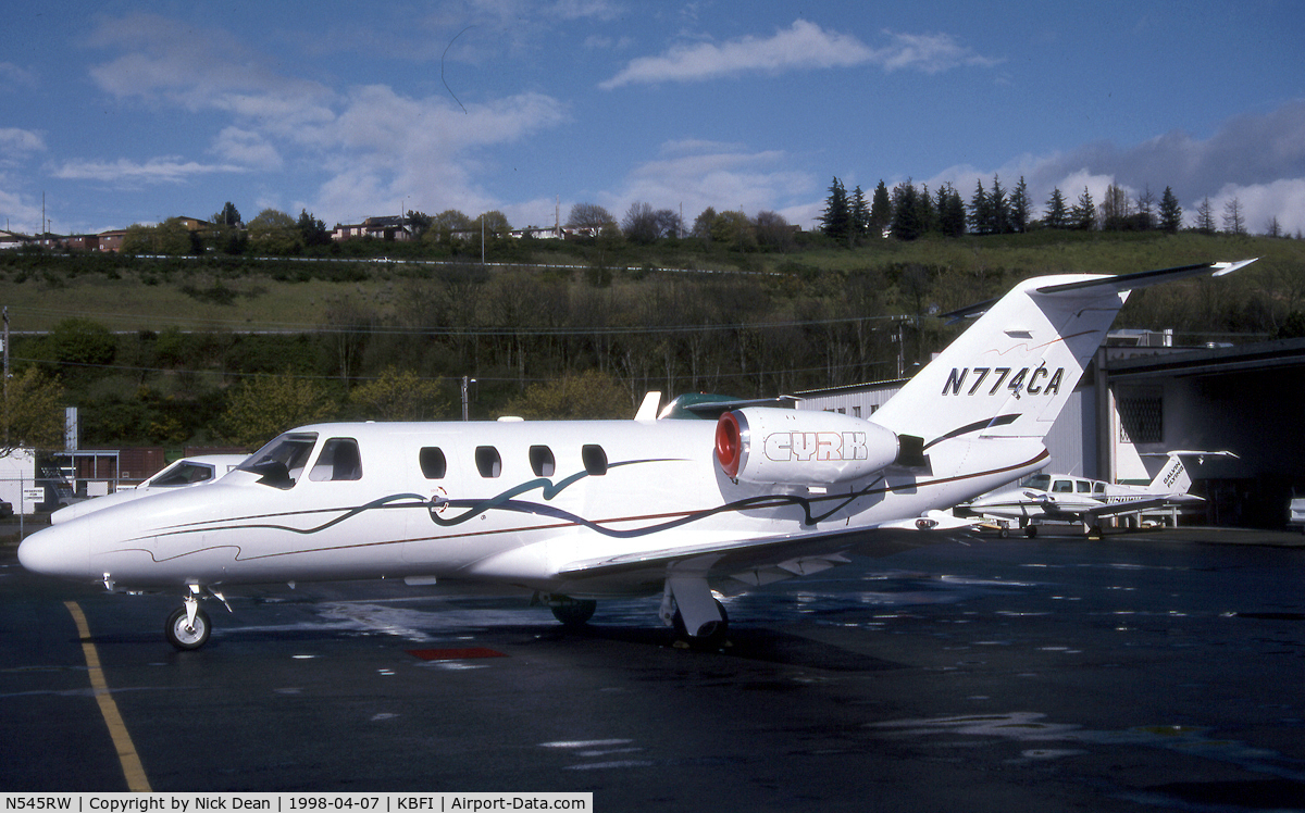 N545RW, 1996 Cessna 525 CitationJet C/N 525-0141, KBFI (Seen here as N774CA this aircaft is now registered N545RW as posted for C/N accuracy)