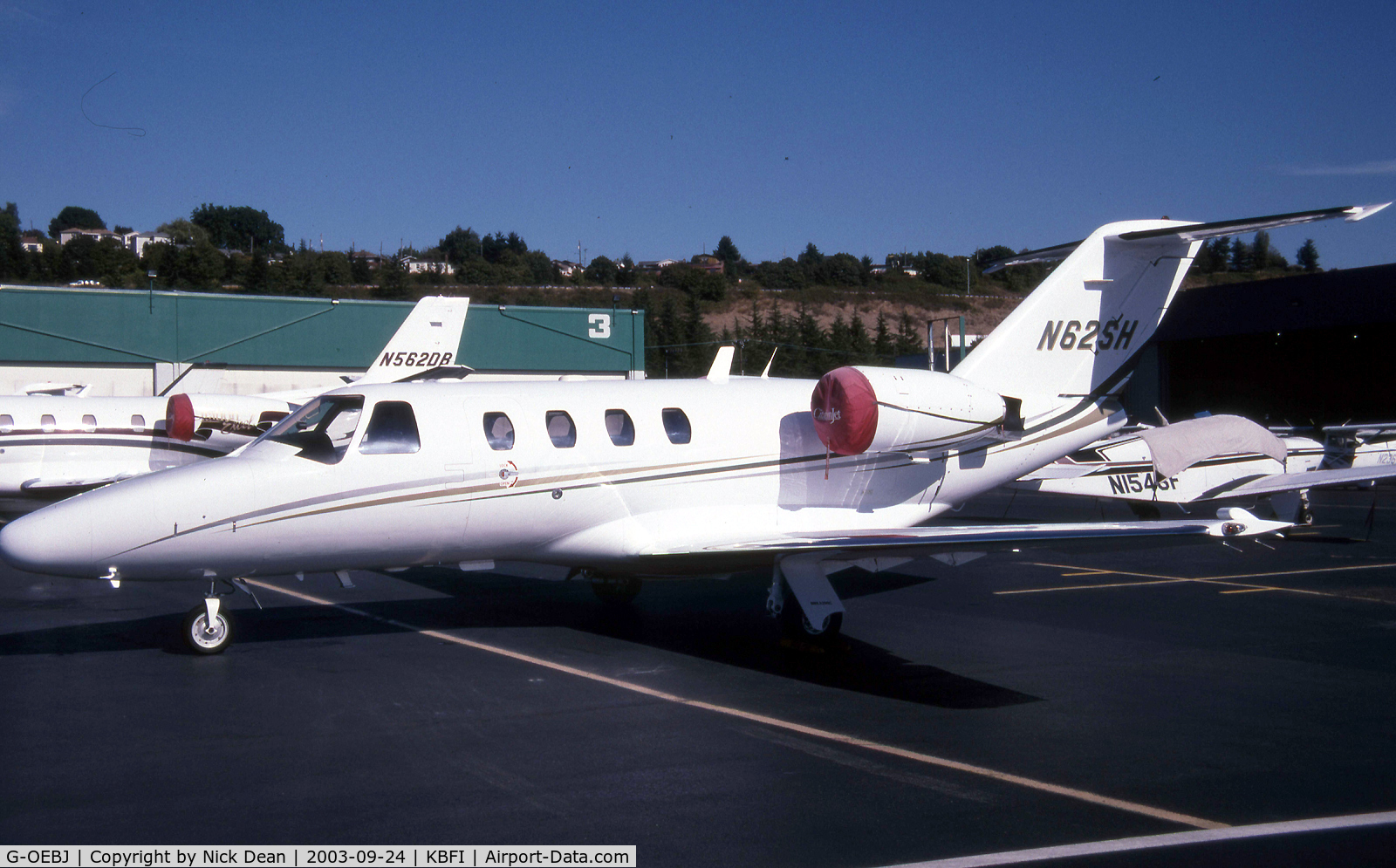 G-OEBJ, 2001 Cessna 525 CitationJet CJ1 C/N 525-0423, KBFI (Seen here as N62SH and currently registered G-OEBJ as posted for C/N accuracy)
