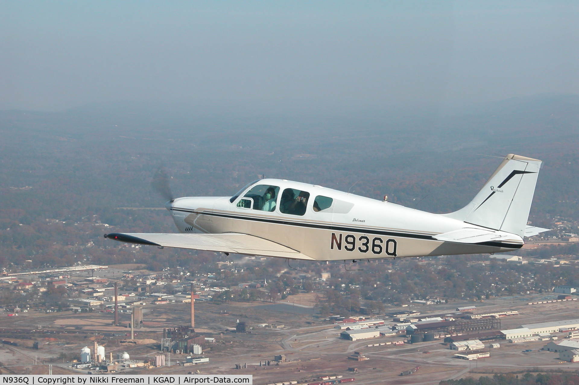 N936Q, 1961 Beech 35-B33 Debonair C/N CD-393, Beech Debonair above Gadsden Al