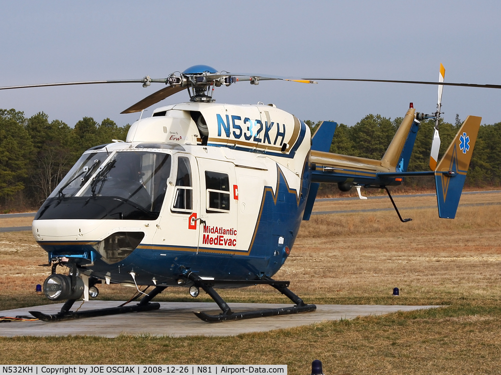 N532KH, Eurocopter-Kawasaki BK-117A-3 C/N 7069, Stationed at Hammonton