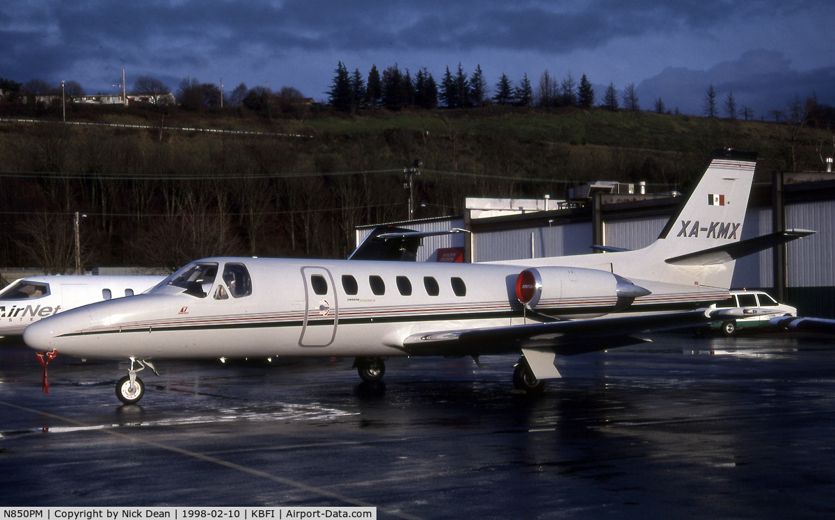 N850PM, 1981 Cessna 550 C/N 550-0210, KBFI (Seen here as XA-KMX this aircraft was replaced by a C650 also registered XA-KMX the C550 is currently registered N850PM as posted for C/N accuracy)