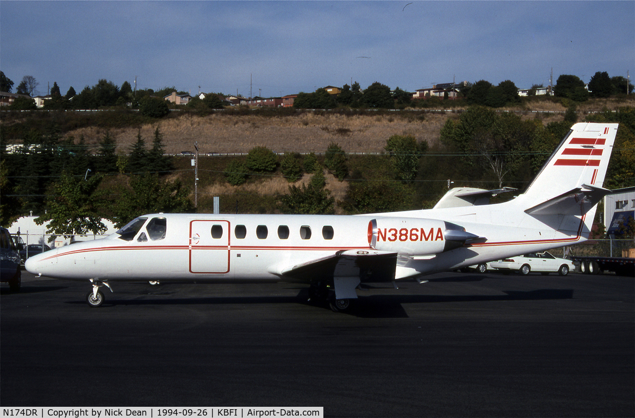 N174DR, 1979 Cessna 550 C/N 550-0074, KBFI (Seen here as N386MA and currently registered N174DR as posted C/N's 550-0074 & 551-0109 are applicable to this airframe)