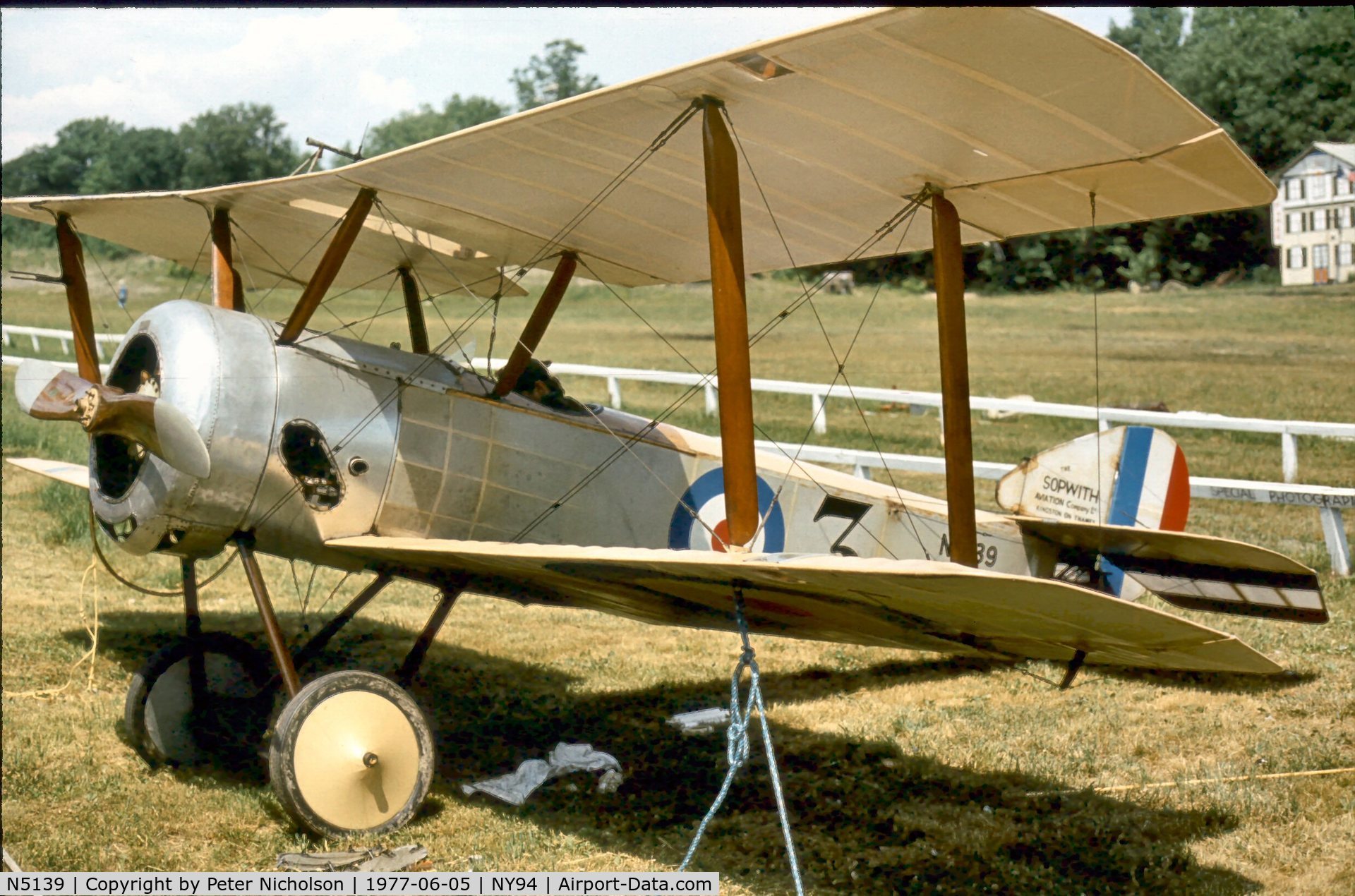 N5139, 1967 Sopwith Scout Replica C/N 83213, Whilst officially titled the Sopwith Scout, this is more commonly called a Sopwith Pup and was displayed at Rhinebeck in the summer of 1977.