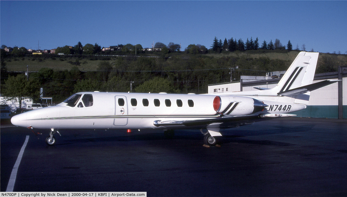 N470DP, 1995 Cessna 560 Citation Ultra C/N 560-0291, KBFI (Seen here as N744R this airframe is currently registered N470DP as posted)