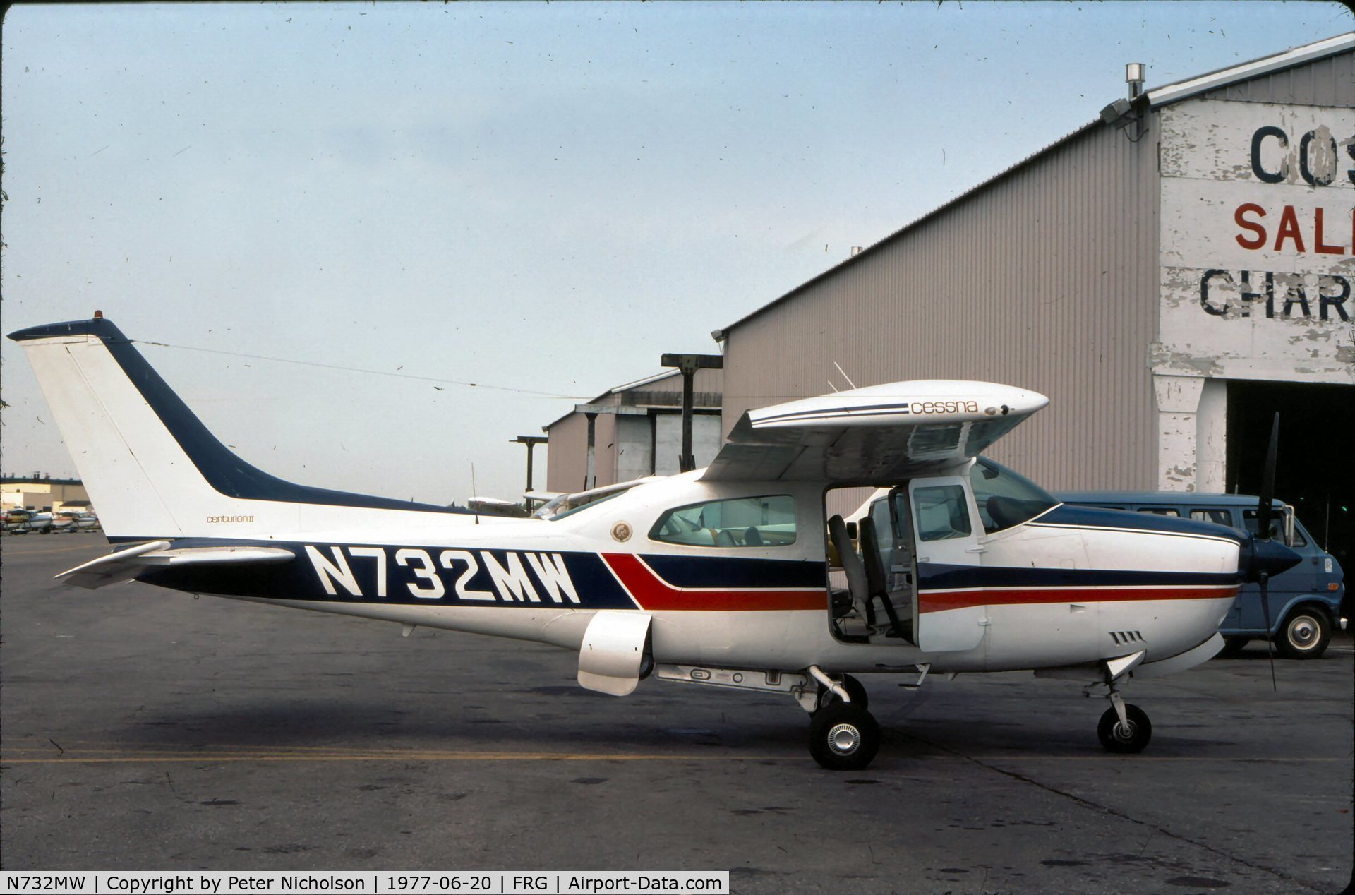 N732MW, 1976 Cessna 210M Centurion C/N 21061629, This Centurion II was seen at Republic Airport in the summer of 1977.