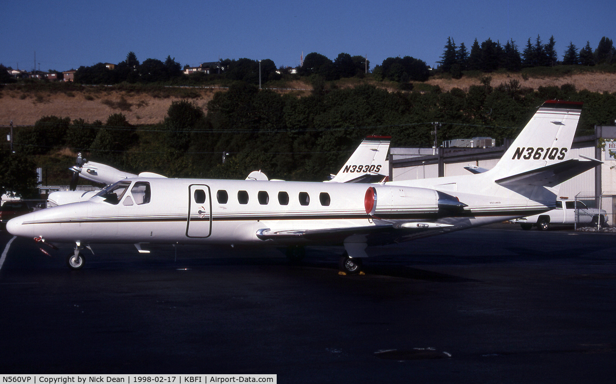 N560VP, 1996 Cessna 560 Citation Ultra C/N 560-0361, KBFI (Seen here as N361QS this airframe is now registered N560VP as posted)