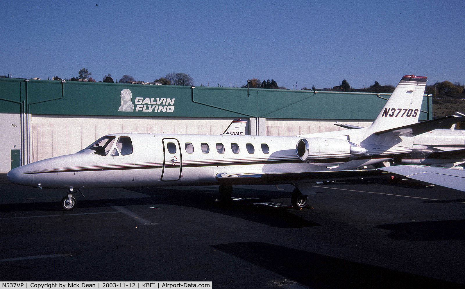 N537VP, 1996 Cessna 560 Citation Ultra C/N 560-0377, KBFI (Seen here as N377QS this airframe is now registered N537VP as posted)
