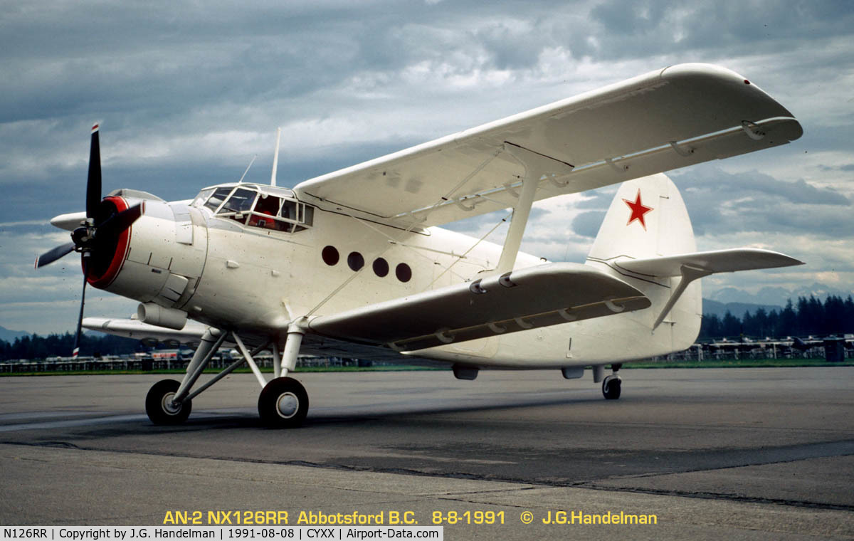 N126RR, 1971 Antonov An-2R C/N 1G12601, at Abbotsford B.C.