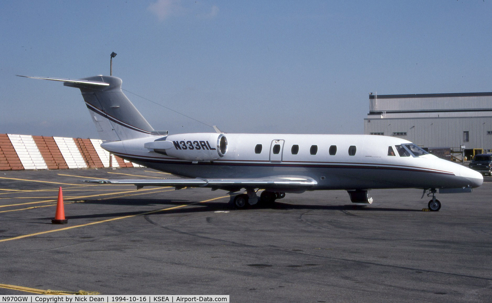 N970GW, 1983 Cessna 650 Citation III C/N 650-0019, KSEA (Seen here as N333RL this airframe is currently registered N970GW as posted)