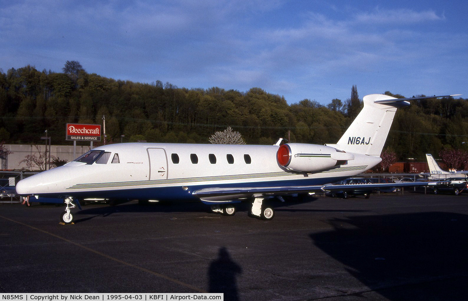 N85MS, 1985 Cessna 650 C/N 650-0075, KBFI (Seen here as N16AJ this aircraft id currently registered N85MS as posted)