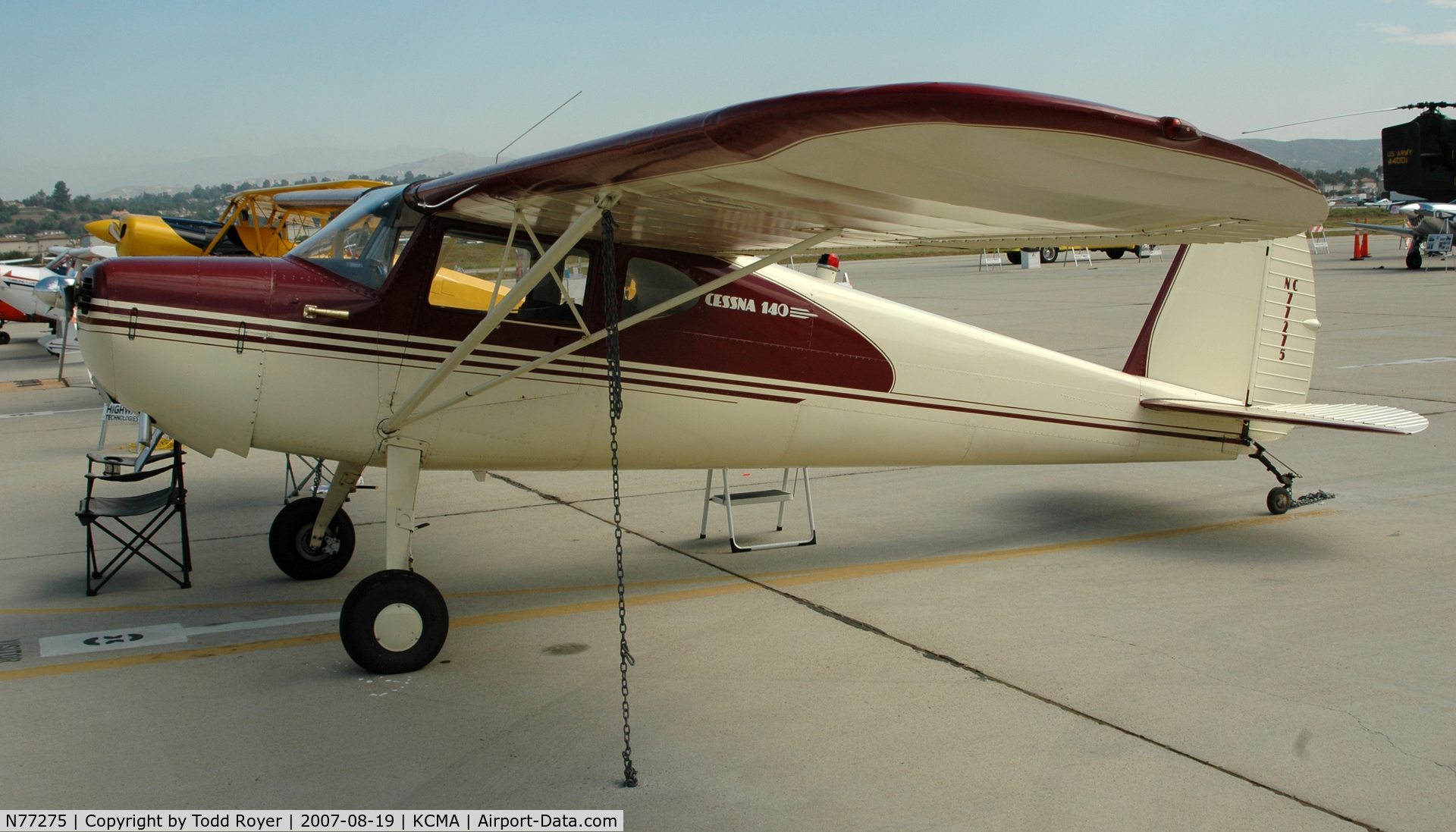 N77275, 1946 Cessna 140 C/N 11488, Camarillo airshow 2007