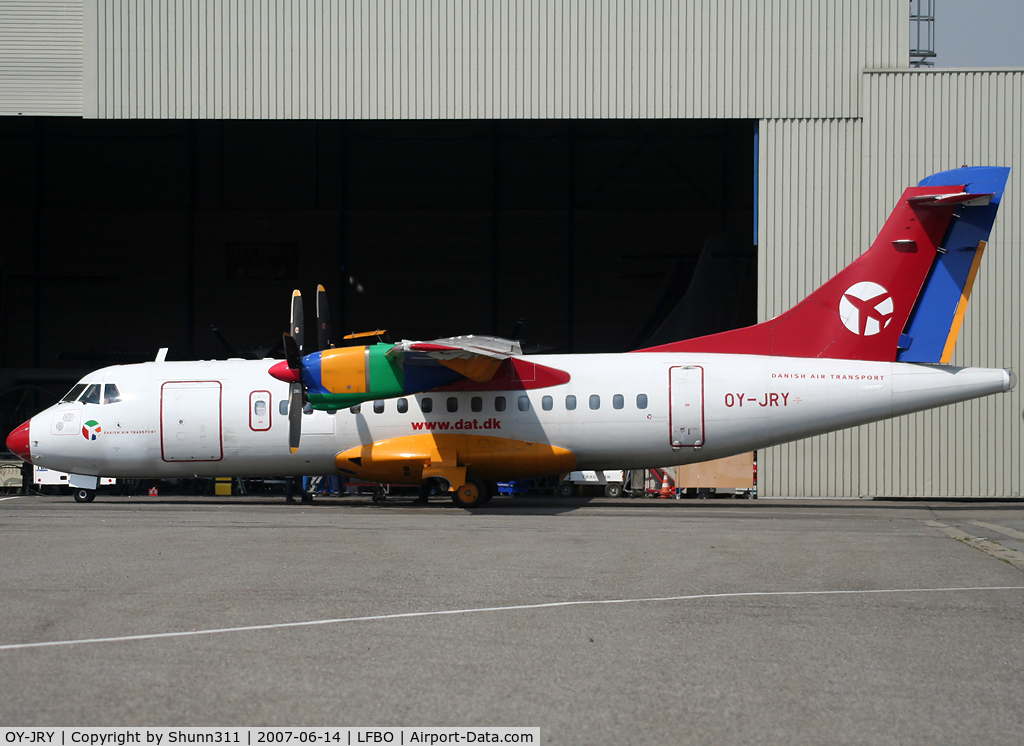 OY-JRY, 1987 ATR 42-320 C/N 063, Parked for overhaul...