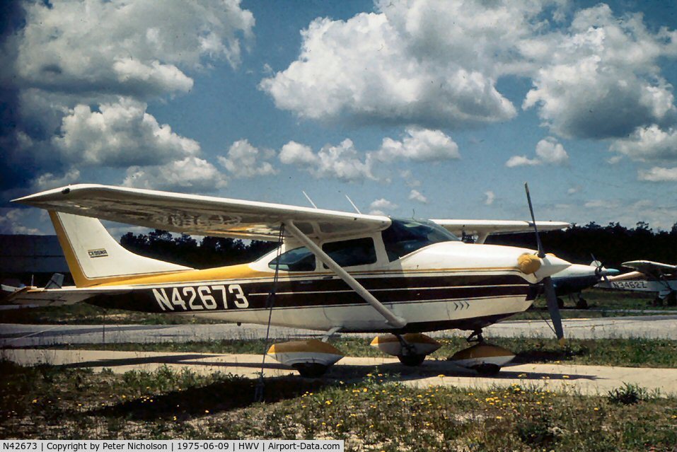 N42673, 1968 Cessna 182L Skylane C/N 18259132, This Skylane was parked at Brookhaven in the summer of 1975.