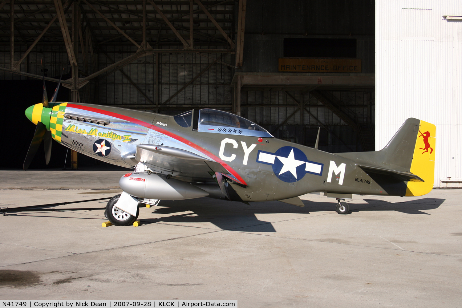 N41749, 1944 North American P-51D Mustang C/N 44-63663, KLCK C/N 122-31389