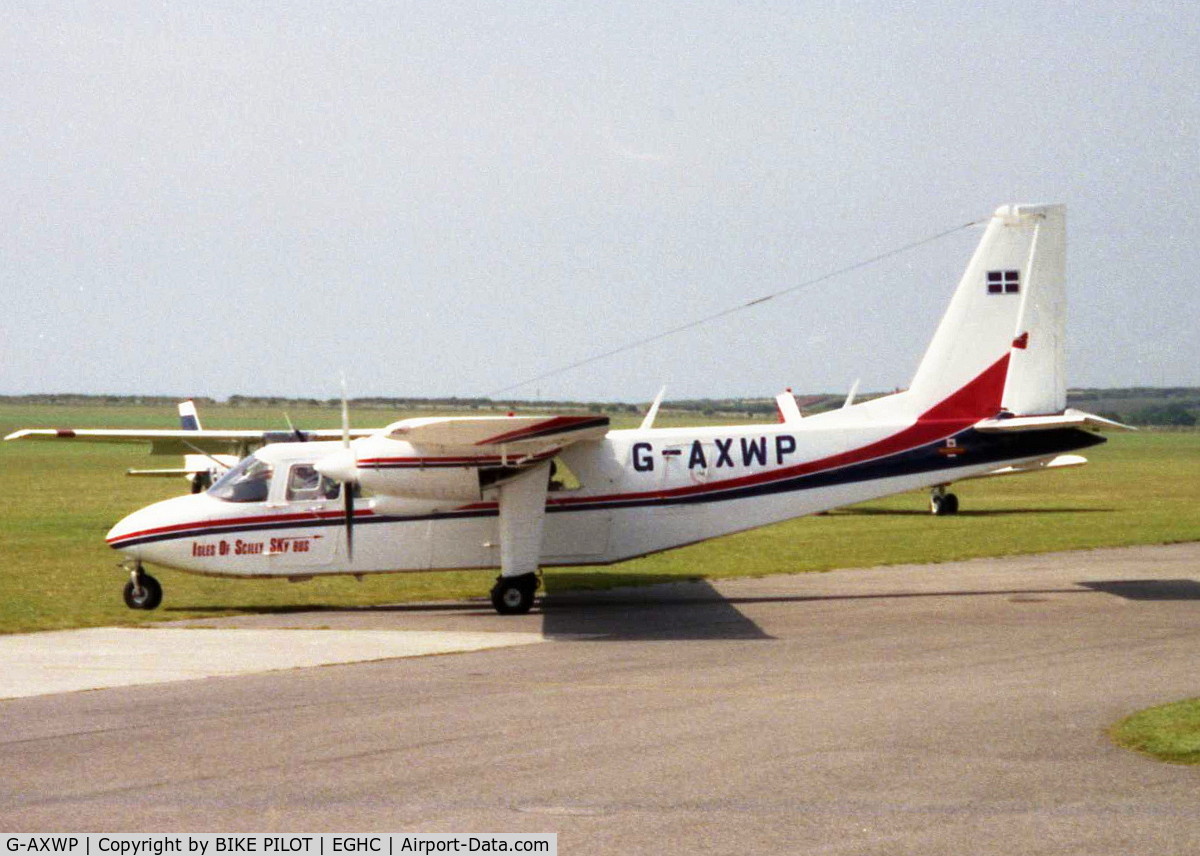 G-AXWP, 1970 Britten-Norman BN-2A-26 Islander C/N 147, ISLES OF SCILLY SKY BUS TAKEN BETWEEN 1988-1993