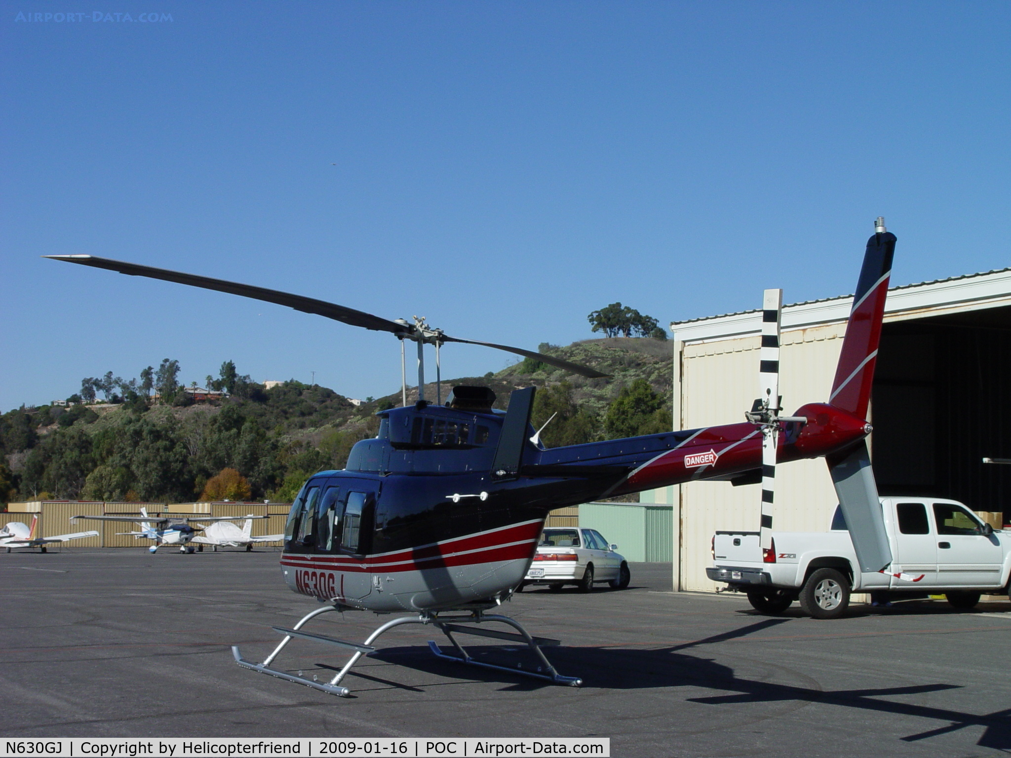 N630GJ, 2008 Bell 206L-4 LongRanger IV LongRanger C/N 52376, Making ready to move into the Hanger