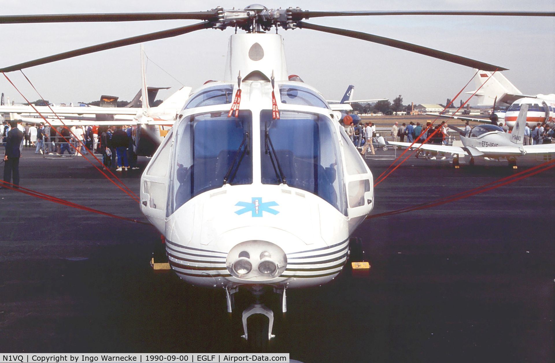 N1VQ, Agusta A109A II C/N 7429, Agusta A.109MAX at Farnborough International 1990
