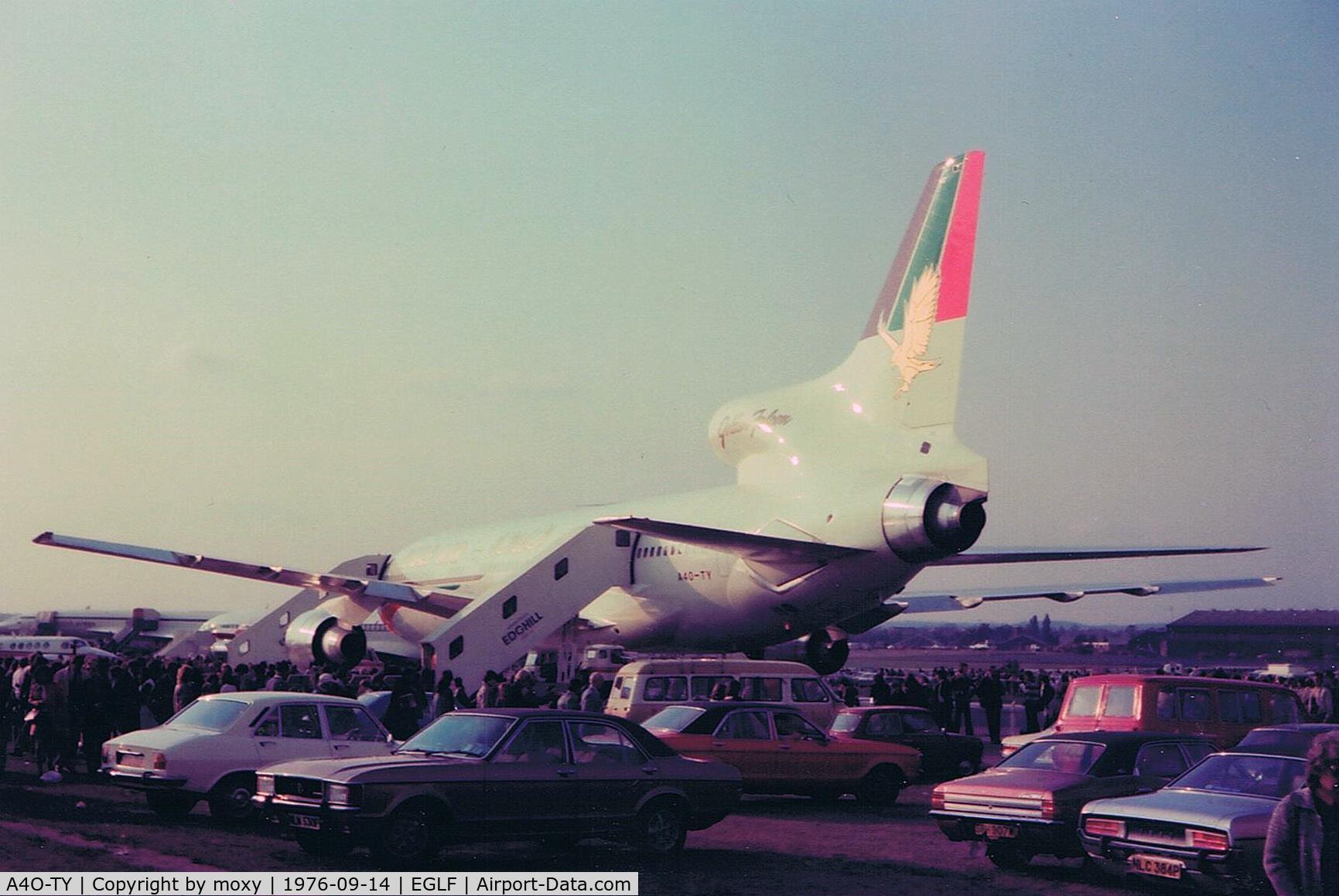 A4O-TY, 1976 Lockheed L-1011-385-1-15 TriStar 200 C/N 193U-1138, LOCKHEED L1011 GULFAIR (Looks like the Sweeney parked up behind it)