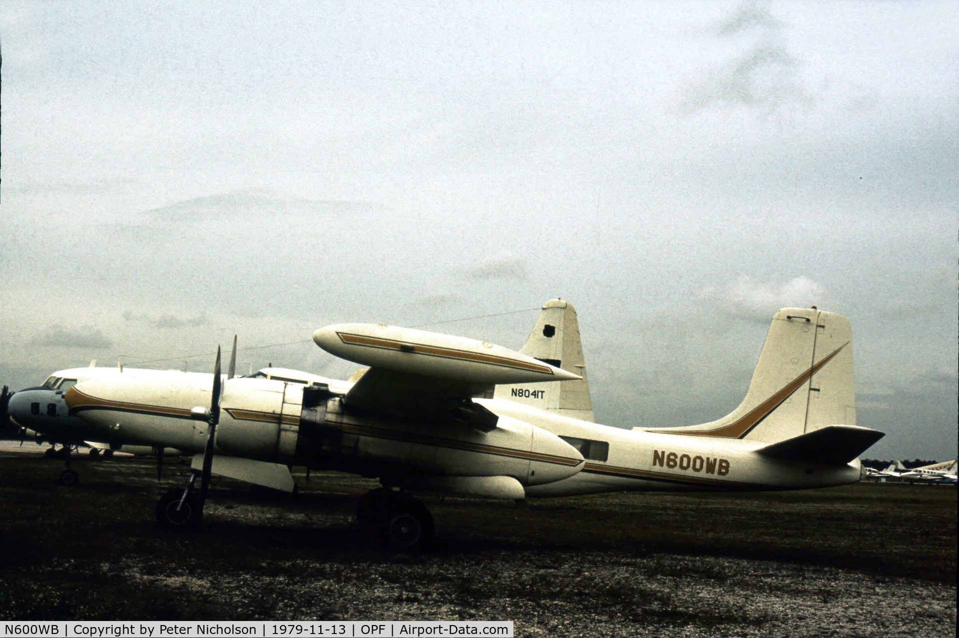 N600WB, 1944 Douglas RB-26C Invader C/N 28896, This Invader was parked at Opa-Locka in November 1979.