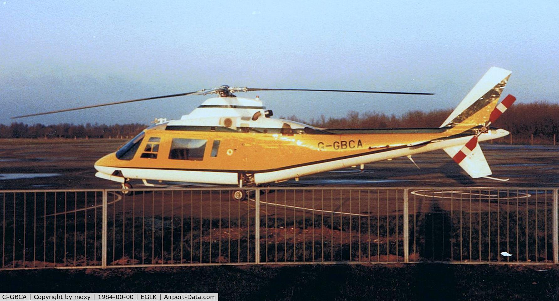 G-GBCA, 1984 Agusta A-109A-2 C/N 7272, Crashed Glyndbourne 7th June 1985