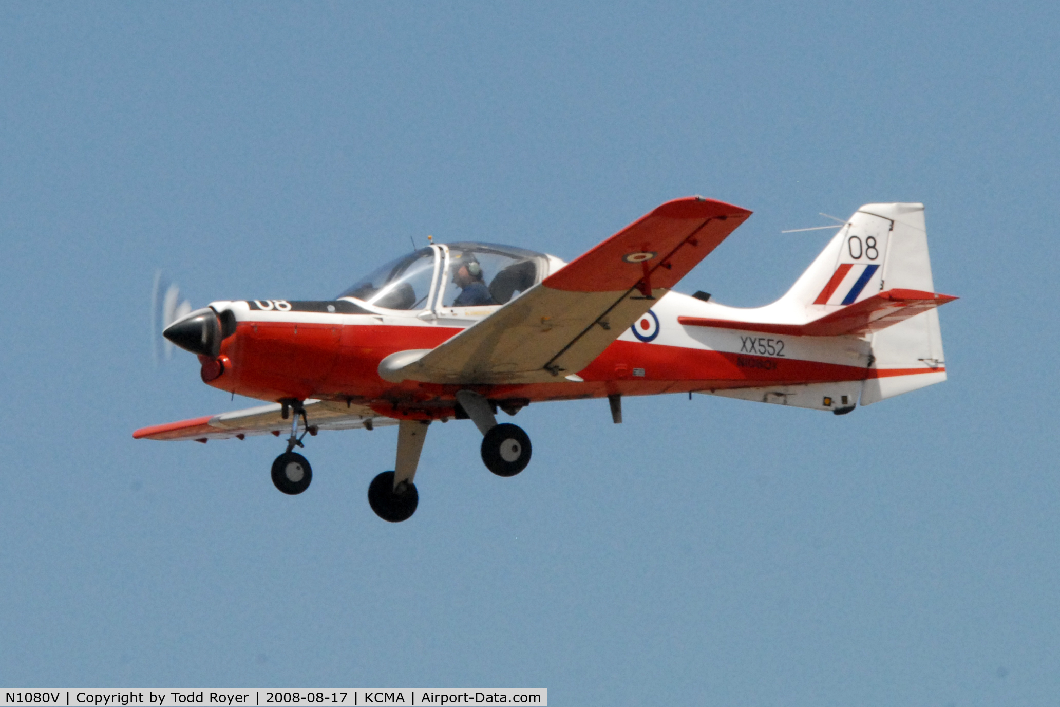 N1080V, 1973 Scottish Aviation Bulldog T.1 C/N BH120/245, Camarillo Airshow 2008