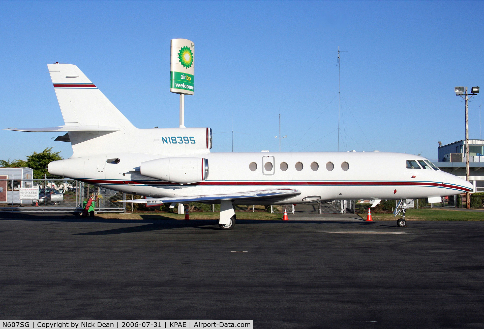 N607SG, 2001 Dassault Falcon 50 C/N 317, Seen here as N1839S of the Stevens Group this airframe is currently registered N607SG as posted