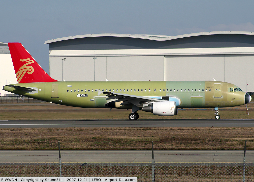 F-WWDN, 2007 Airbus A320-214 C/N 3383, C/n 3383 - For Shenzhen Airlines