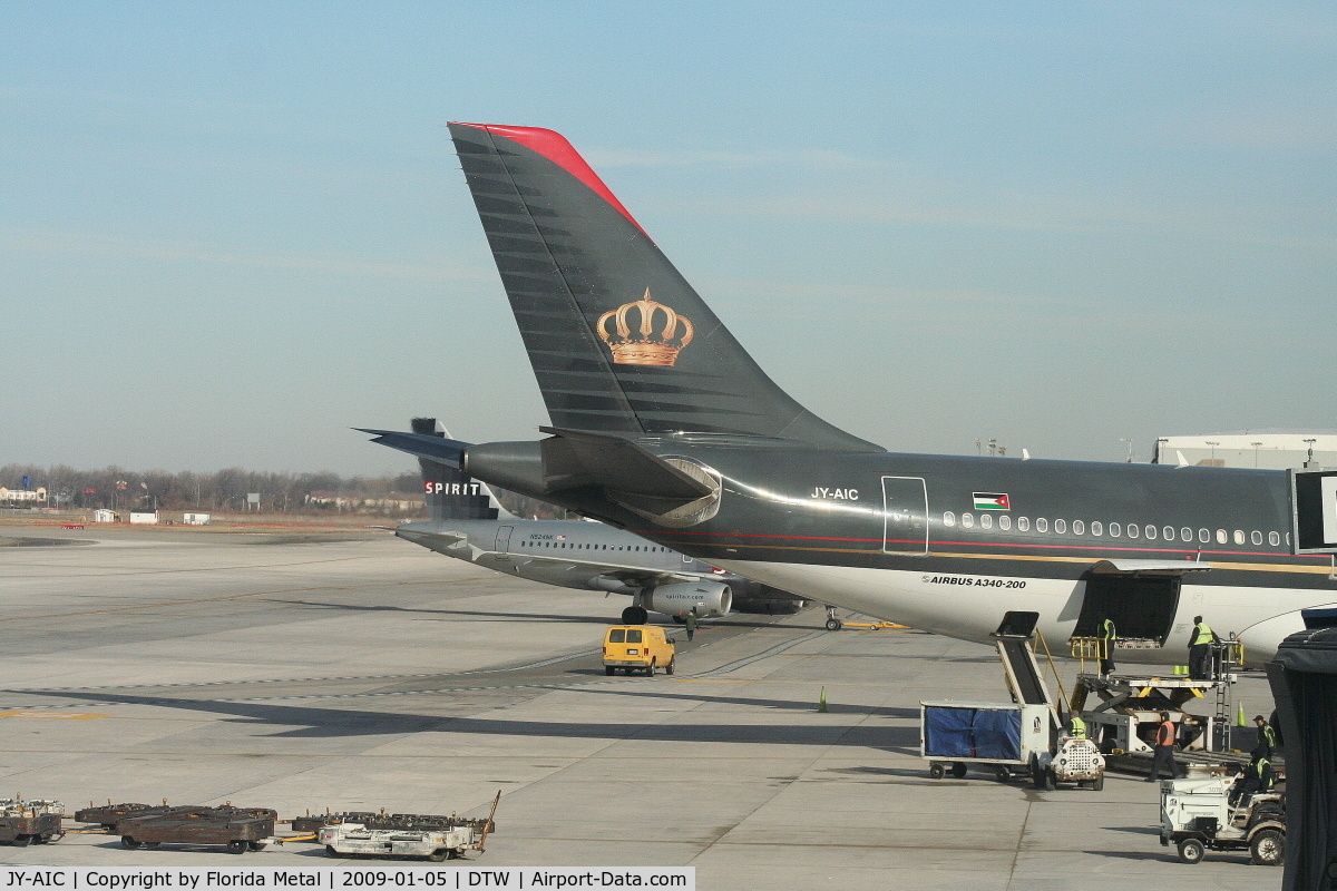 JY-AIC, 1993 Airbus A340-212 C/N 14, A birthday present, finally getting the Royal Jordanian A340-200 at DTW