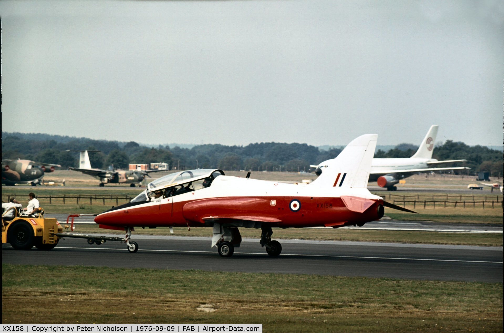 XX158, 1982 Hawker Siddeley Hawk T.1 C/N 004/312004, As displayed at the 1976 Farnborough Airshow.