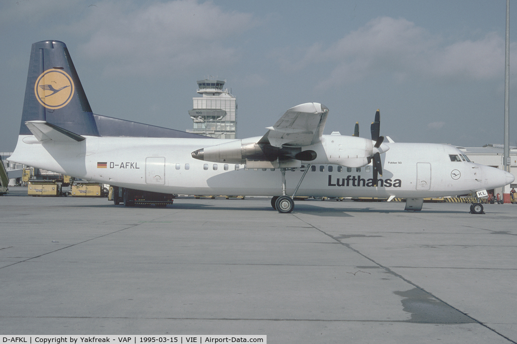 D-AFKL, 1991 Fokker 50 C/N 20213, Lufthansa Fokker 50