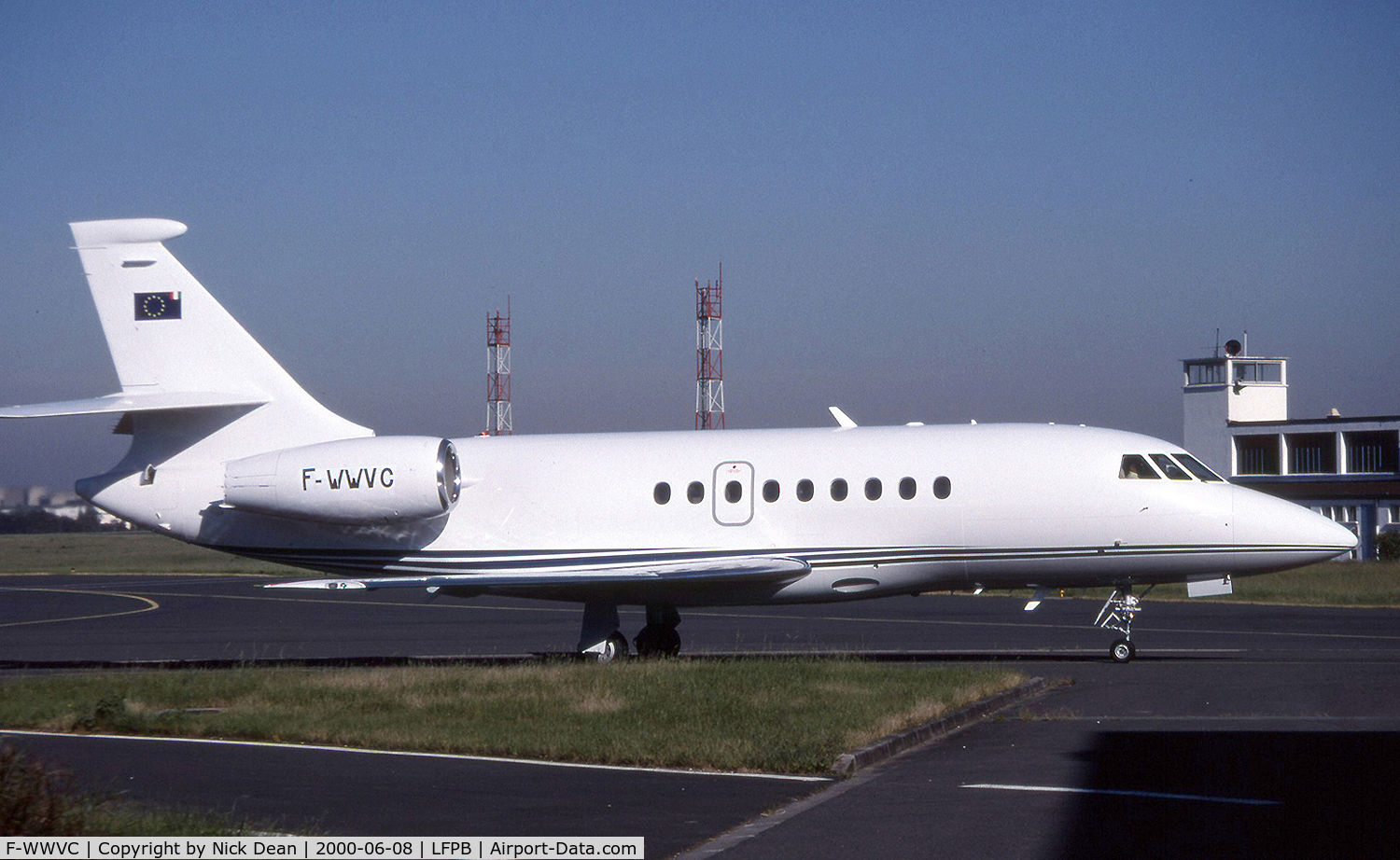 F-WWVC, 2000 Dassault Falcon 2000 C/N 108, Paris Le Bourget (Seen here with the test reg this airframe is currently registered I-FLYV) Selcal DH-AQ