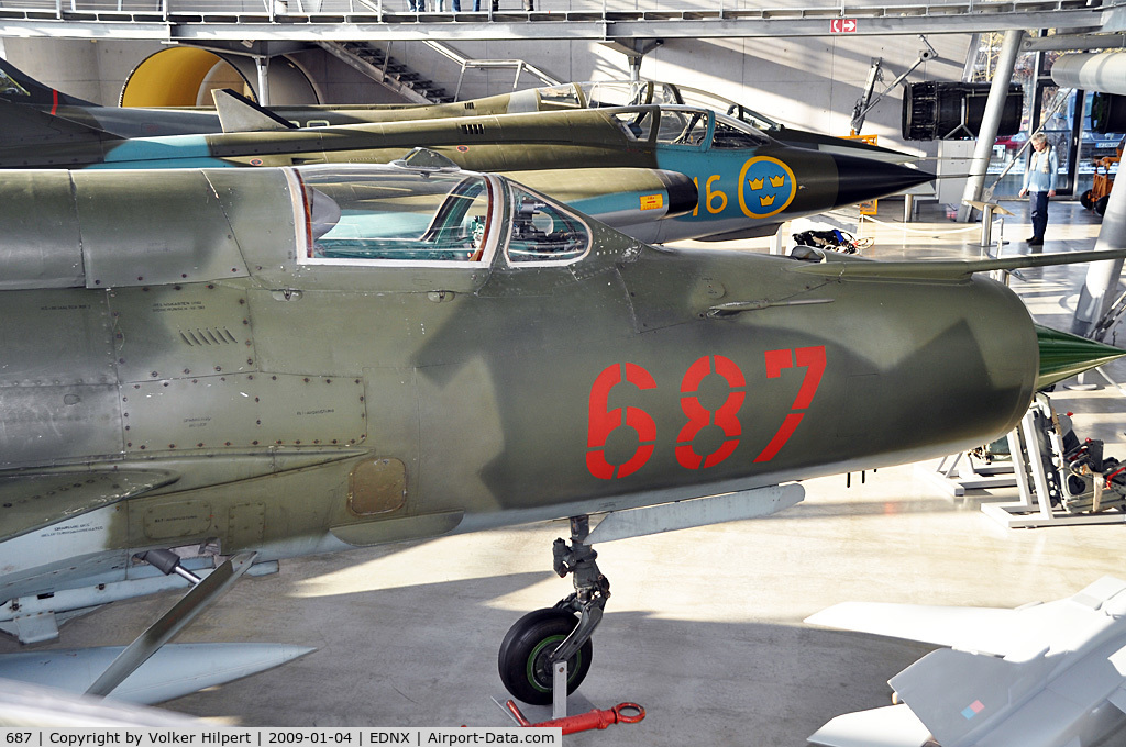 687, Mikoyan-Gurevich MiG-21MF C/N 6215, at Museum Oberschleissheim, Germany
