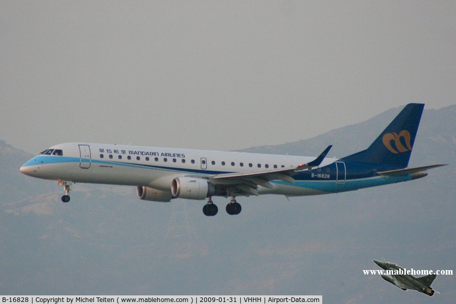 B-16828, 2008 Embraer 190AR (ERJ-190-100IGW) C/N 19000190, Mandarin Airlines