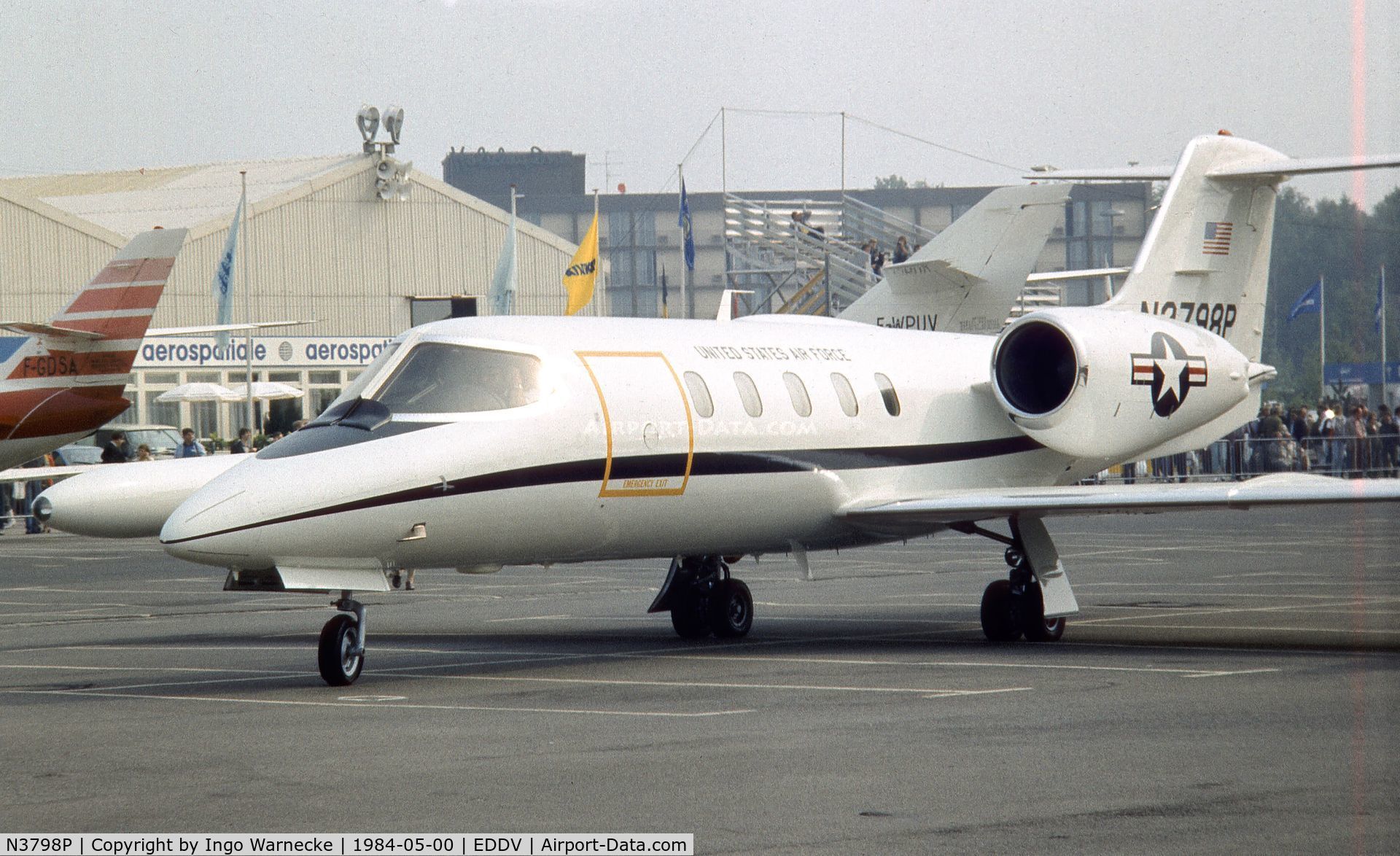 N3798P, 1983 Learjet 35A C/N 35A-408, Gates Learjet 35A (C-21A) of the USAF at the ILA 1984, Hannover