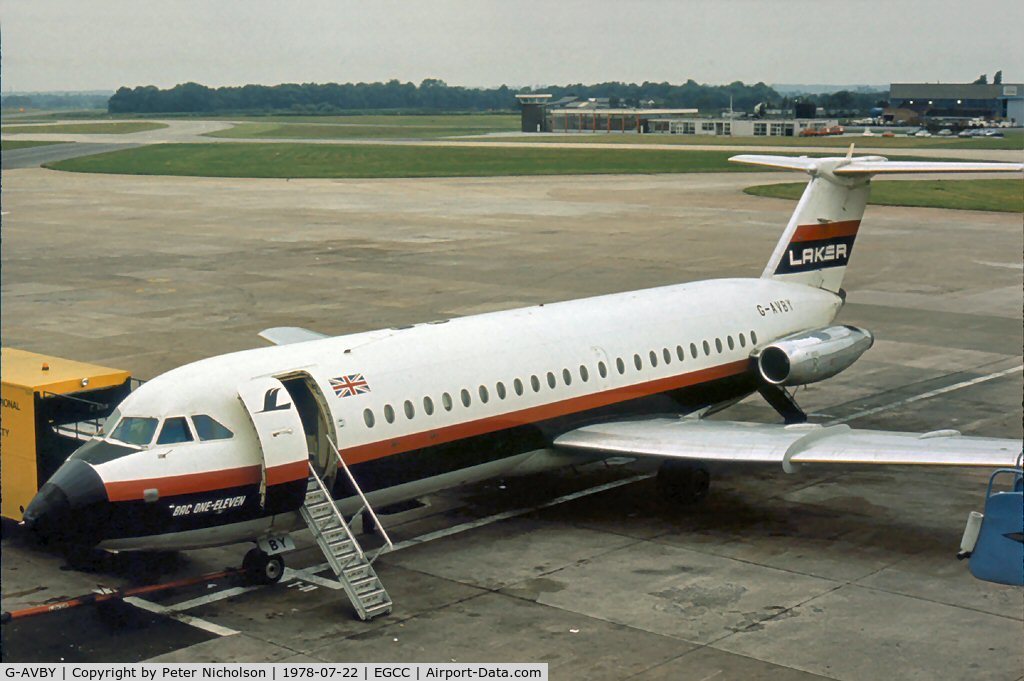 G-AVBY, 1967 BAC 111-320AZ One-Eleven C/N BAC.113, In service with Laker Airways as seen at Manchester in the summer of 1978.