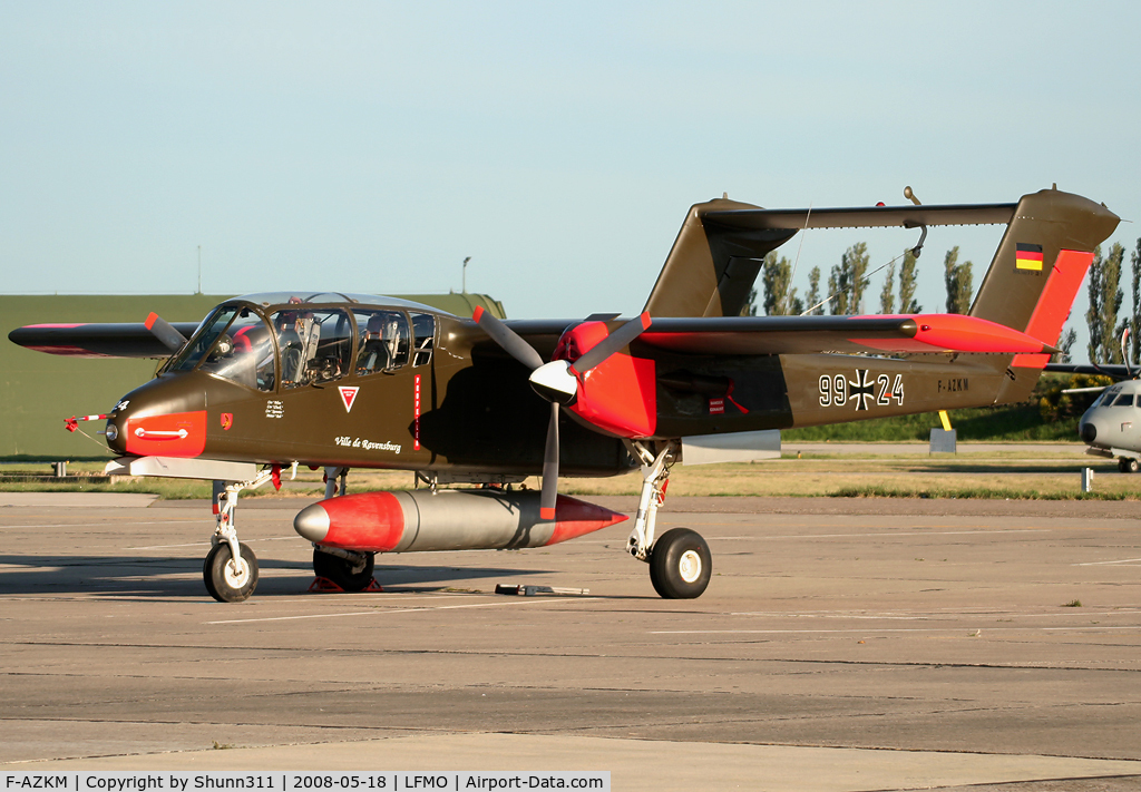 F-AZKM, 1971 North American OV-10B Bronco C/N 338-9 (305-65), Parked at the end of the day with a beautiful sun...