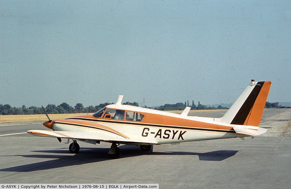 G-ASYK, 1964 Piper PA-30 Twin Comanche Twin Comanche C/N 30-573, This Twin Comanche attended the 1976 Blackbushe Fly-in.