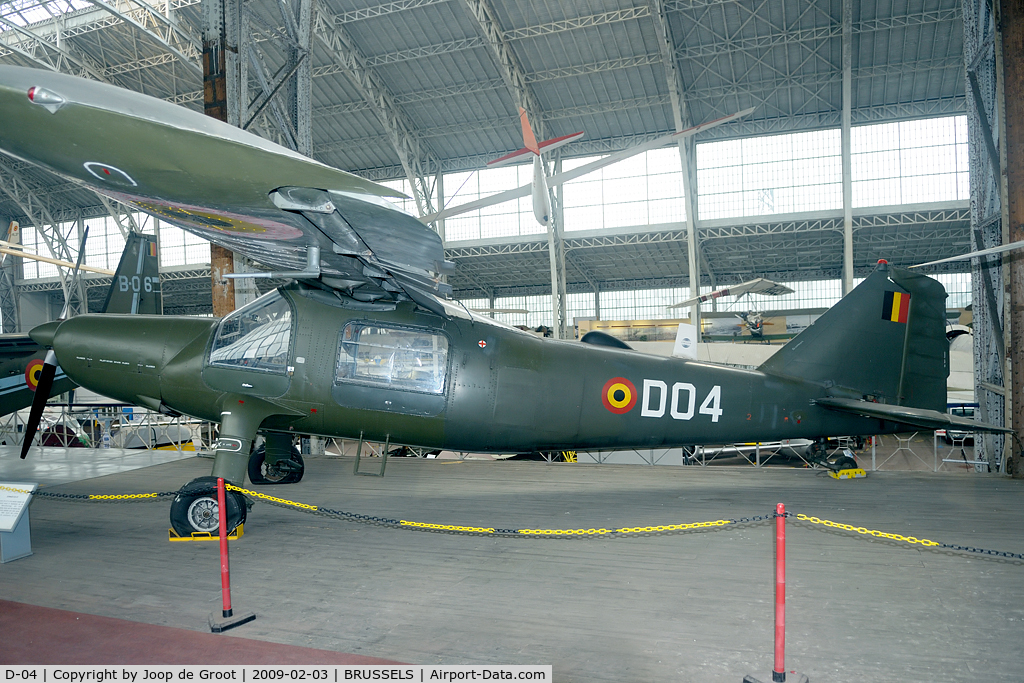 D-04, 1961 Dornier Do-27J-1 C/N 2101, former army aircraft now preserved in Brussels.